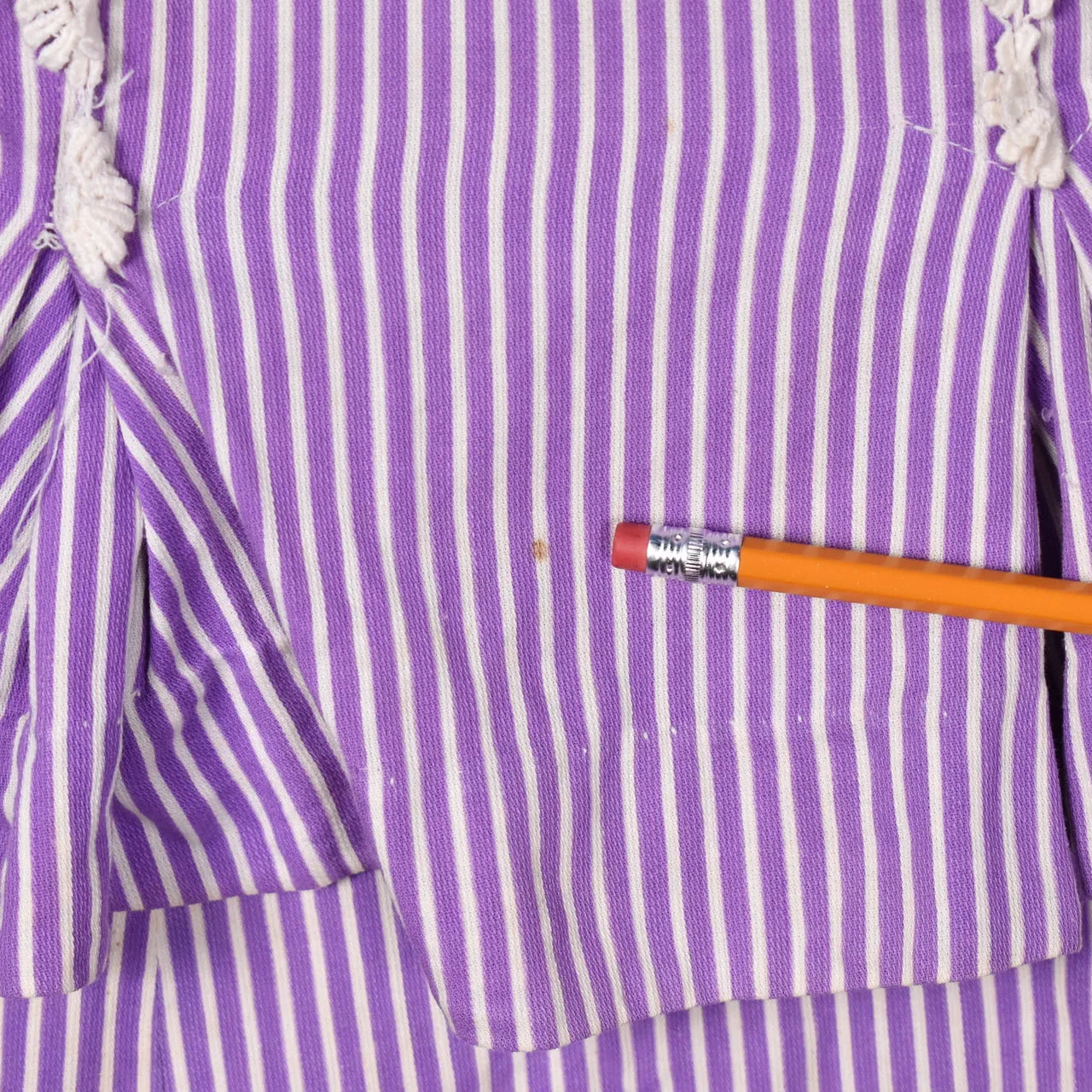 1940s Purple Striped Eyelet Dress Set