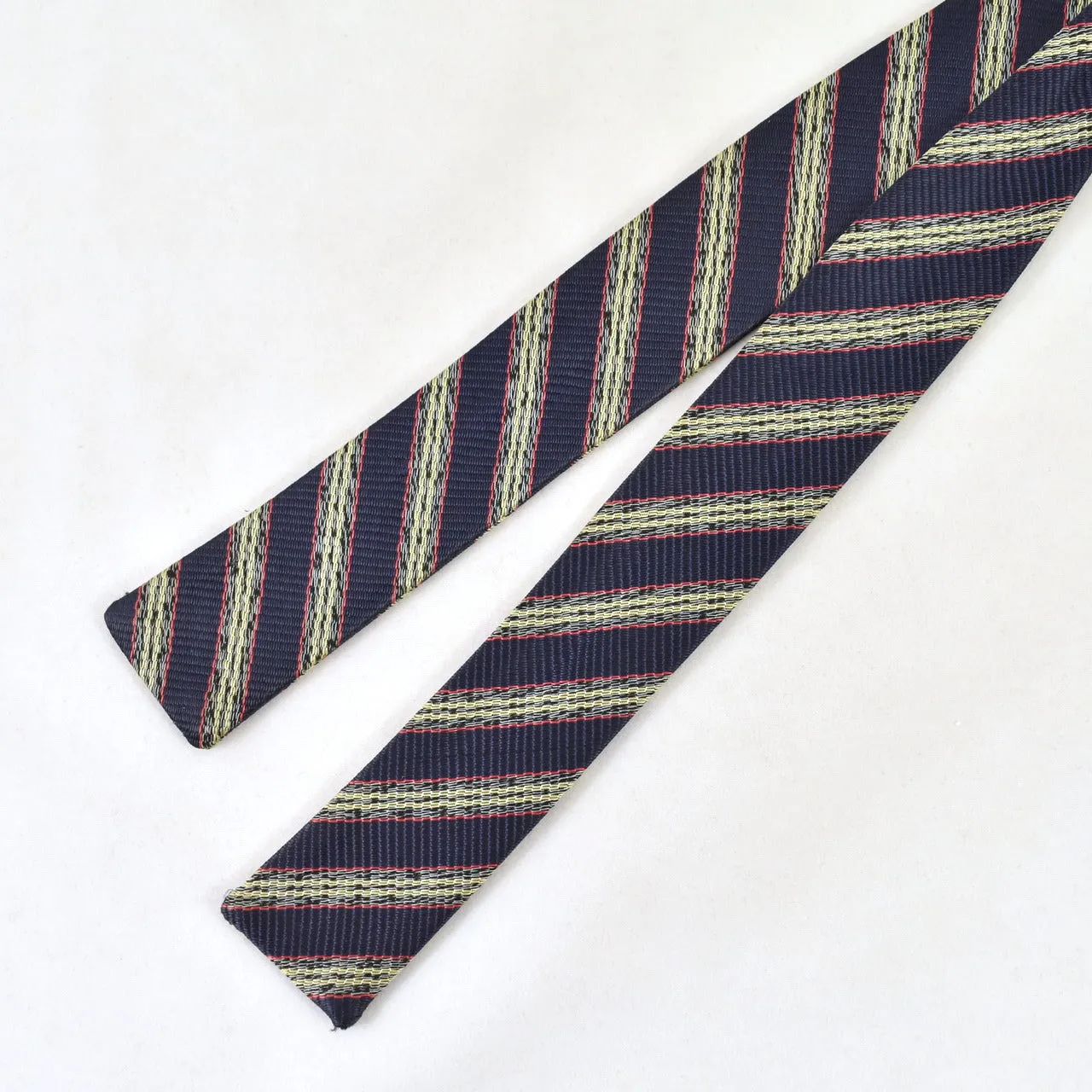 1950s Navy Striped Bow Tie