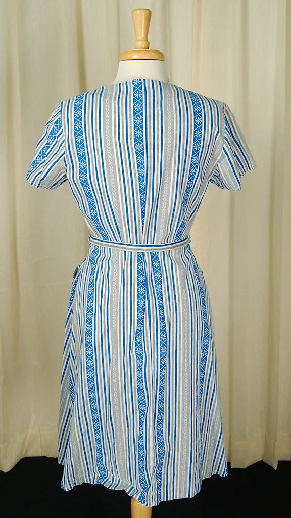 1950s Striped Pocket Day Dress