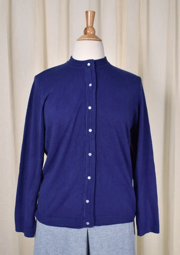 1950s Style Vintage Blue Cardigan