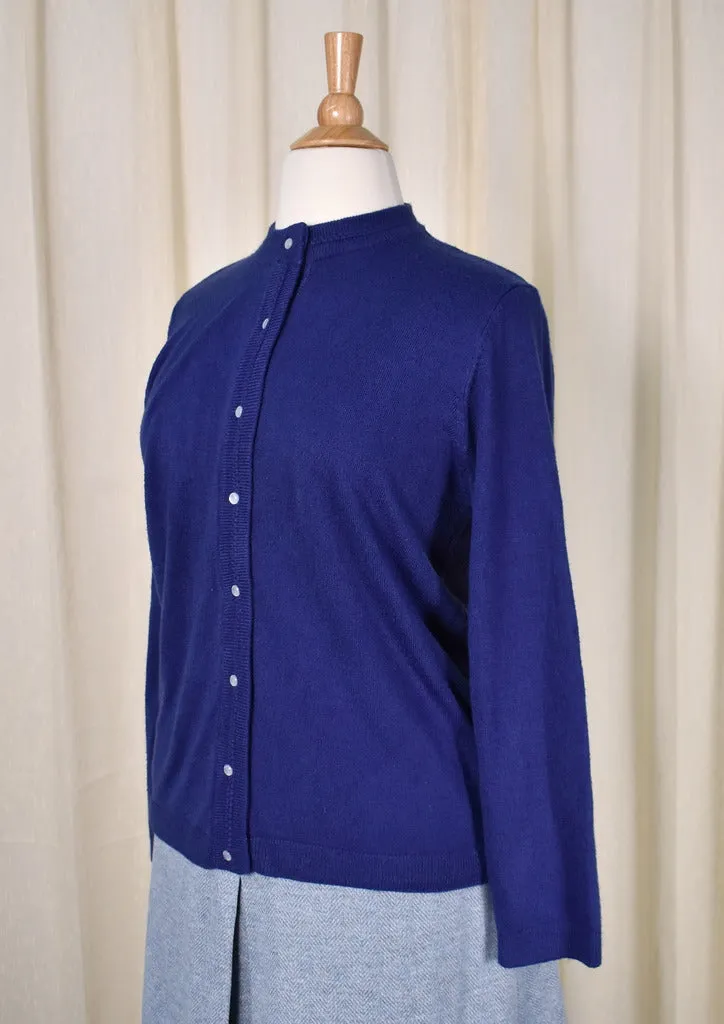 1950s Style Vintage Blue Cardigan