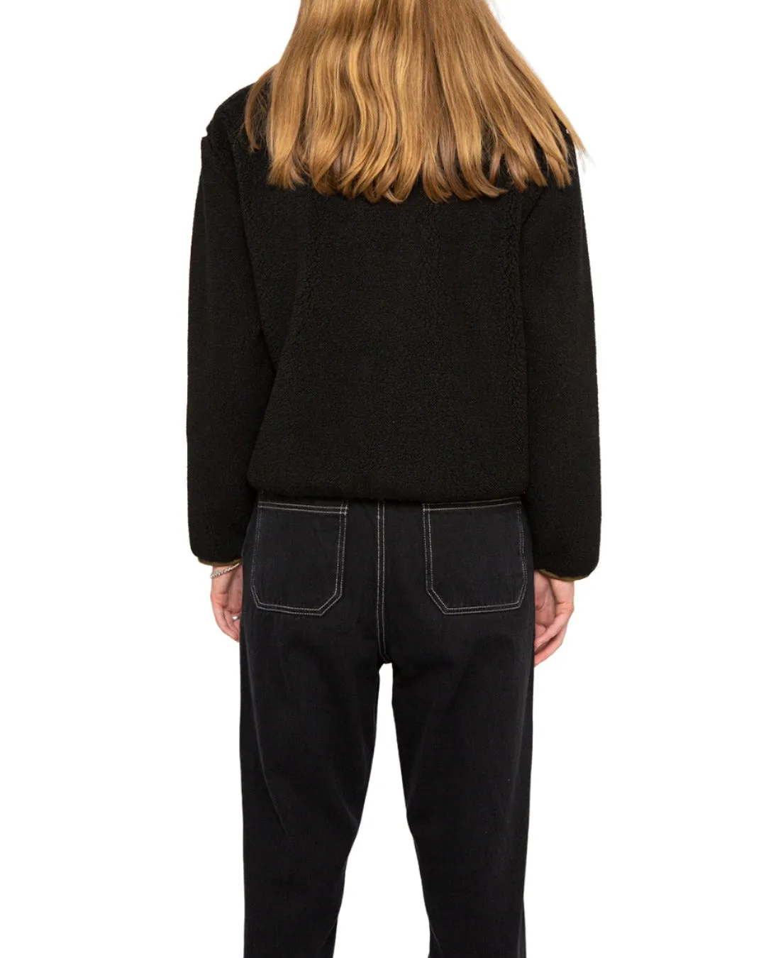 Ada Fleece Jacket (Oversized Fit) - Black