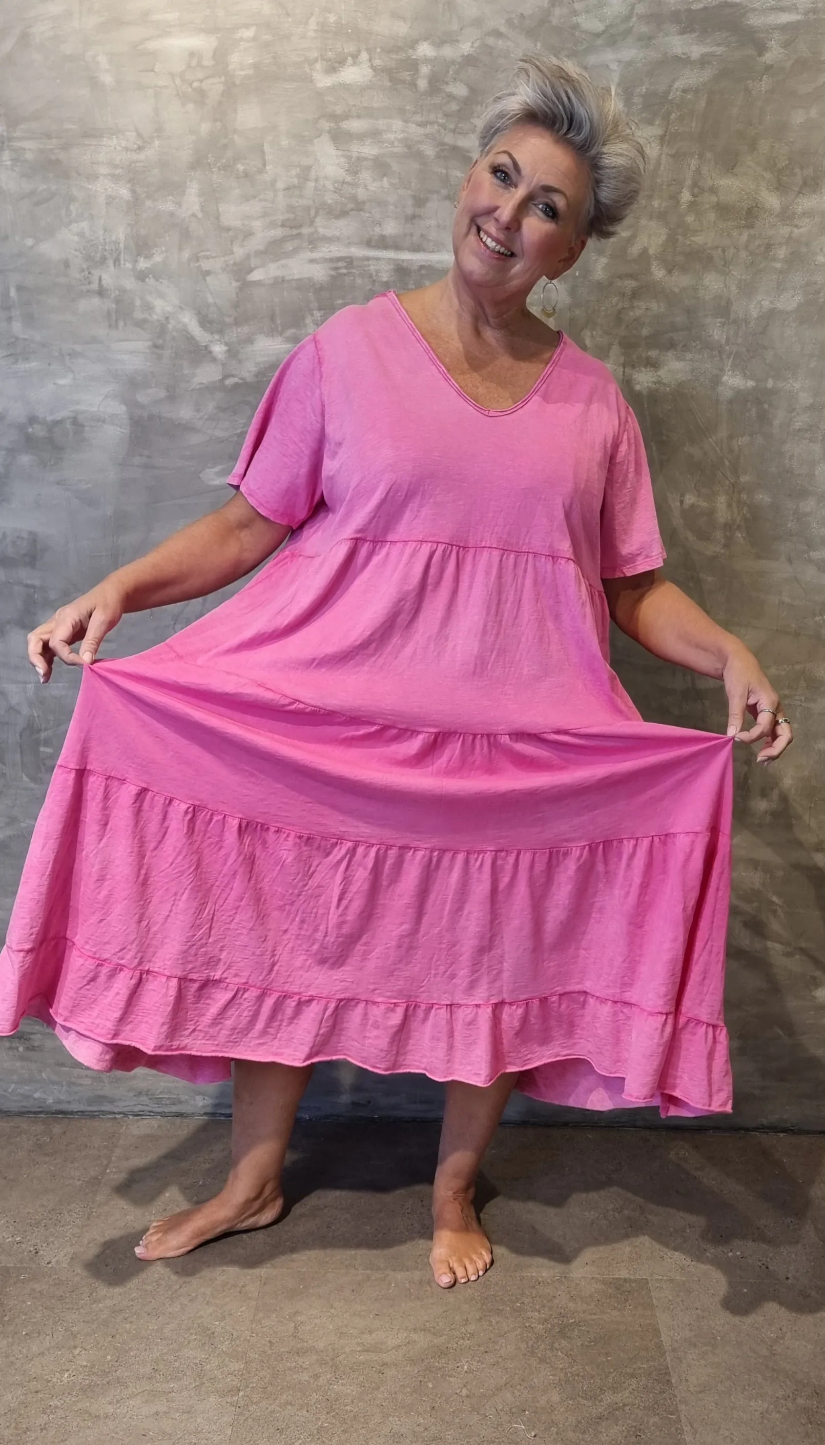 Angela Cotton Dress Pink