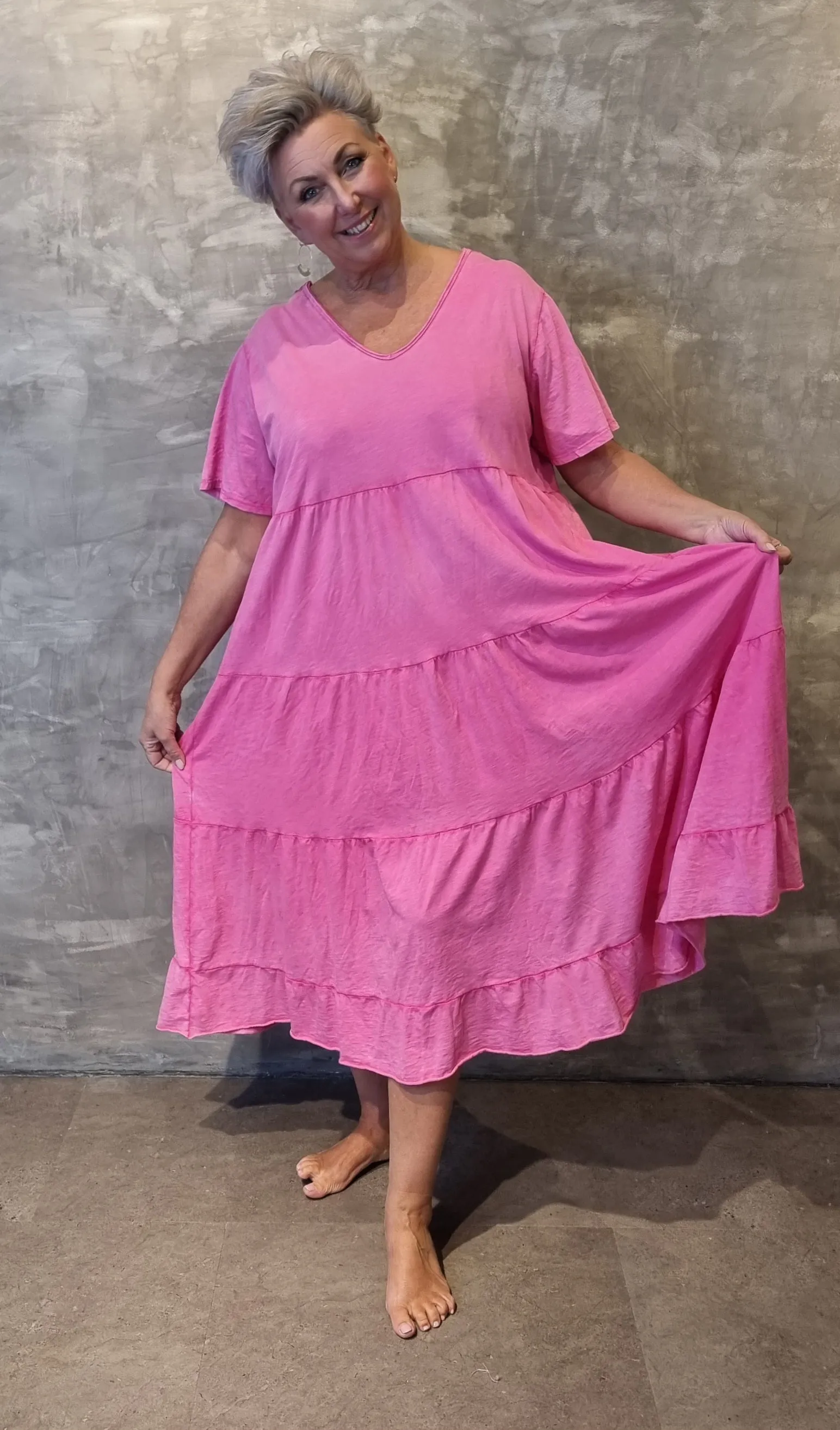 Angela Cotton Dress Pink