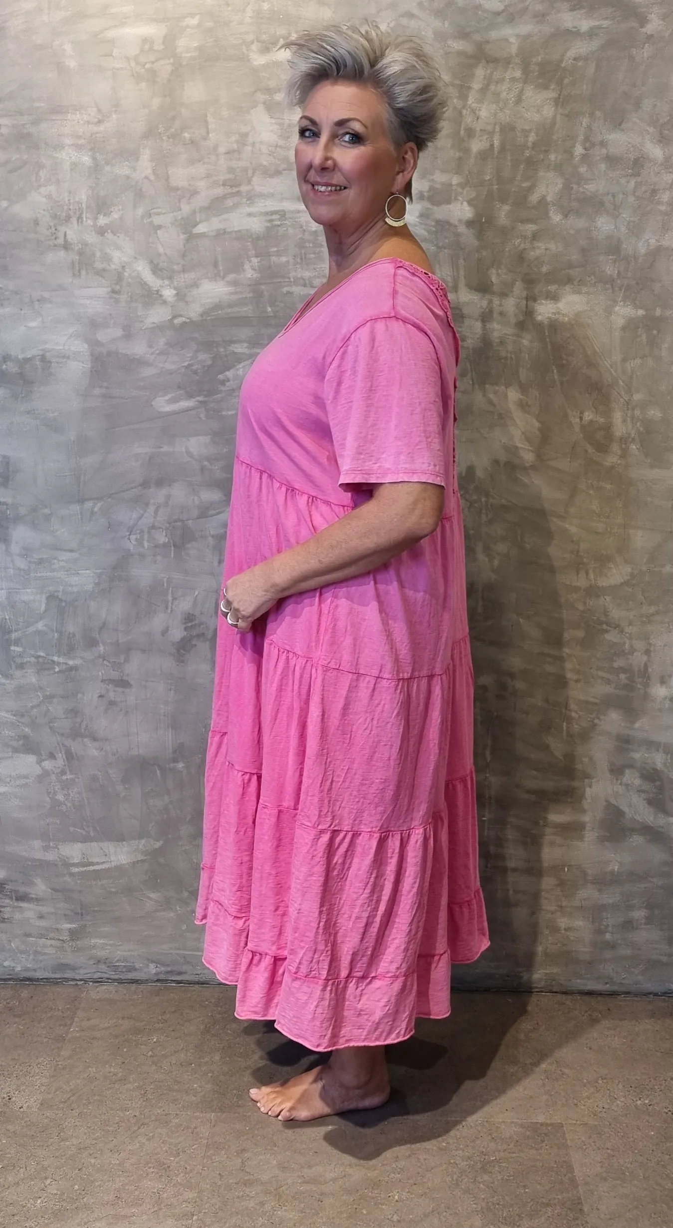 Angela Cotton Dress Pink