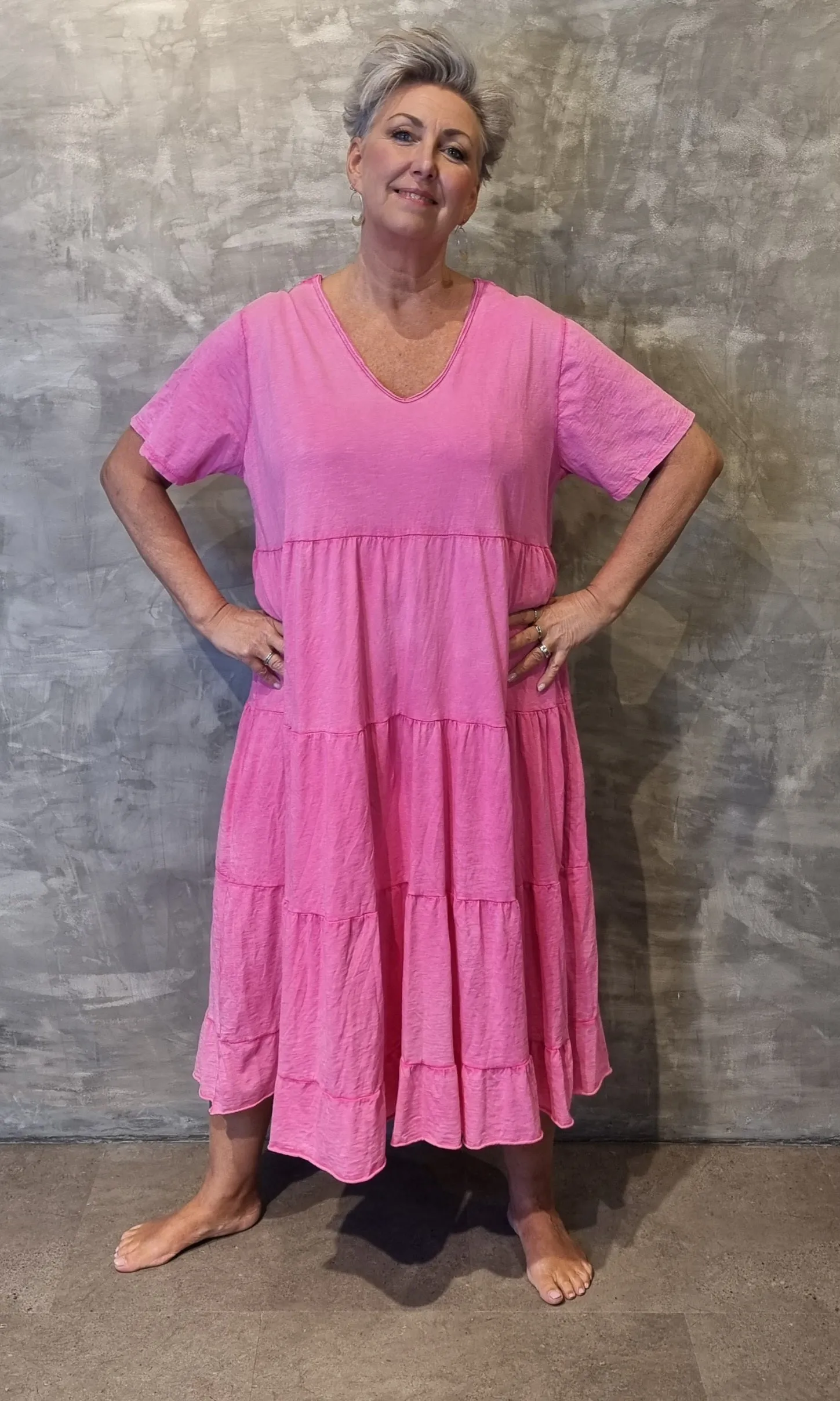 Angela Cotton Dress Pink