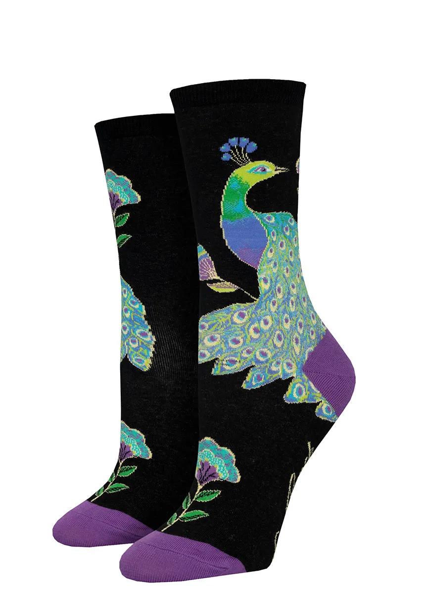 Beautiful Peacock Laurel Burch Socks