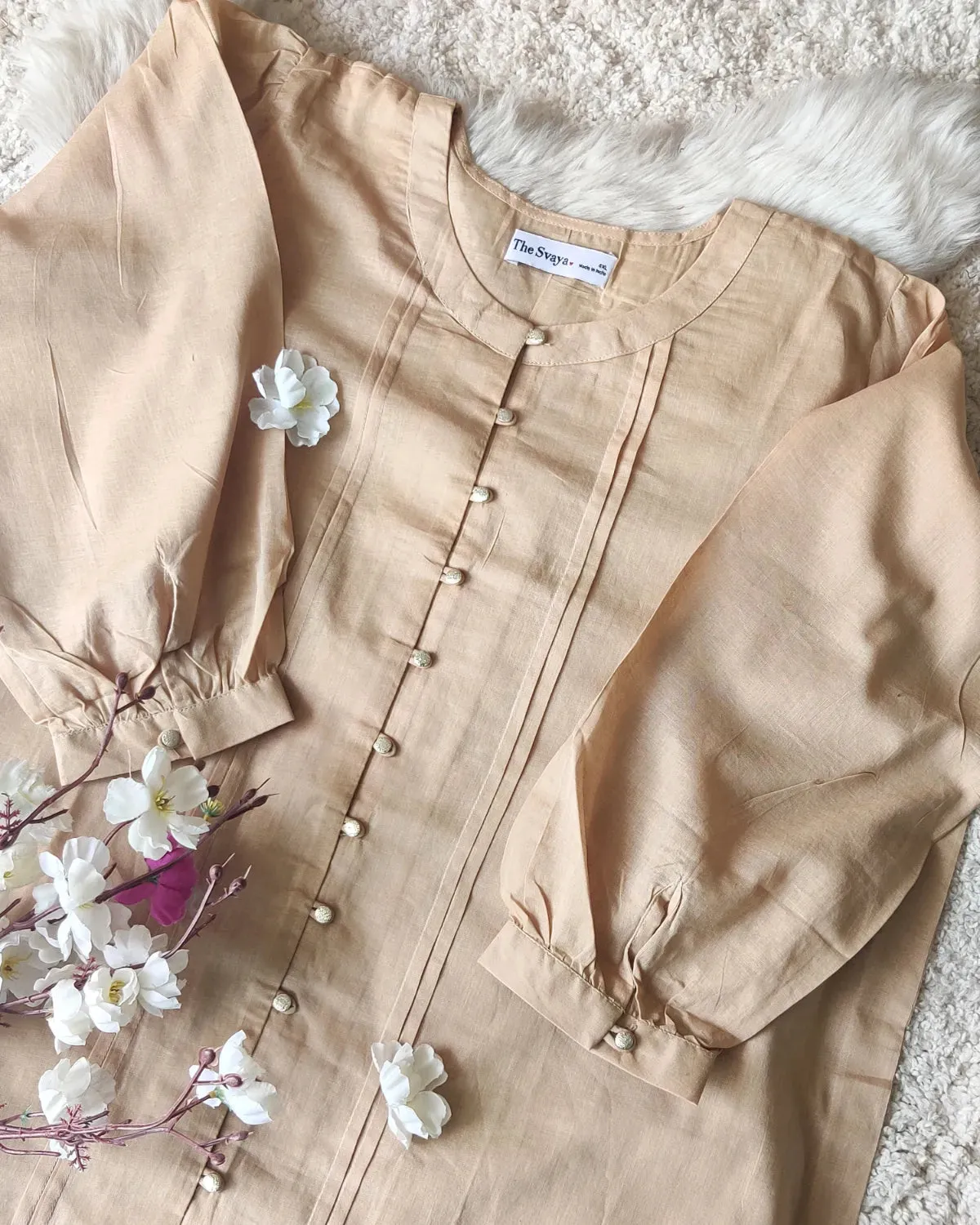 Beige Cotton Loops Top