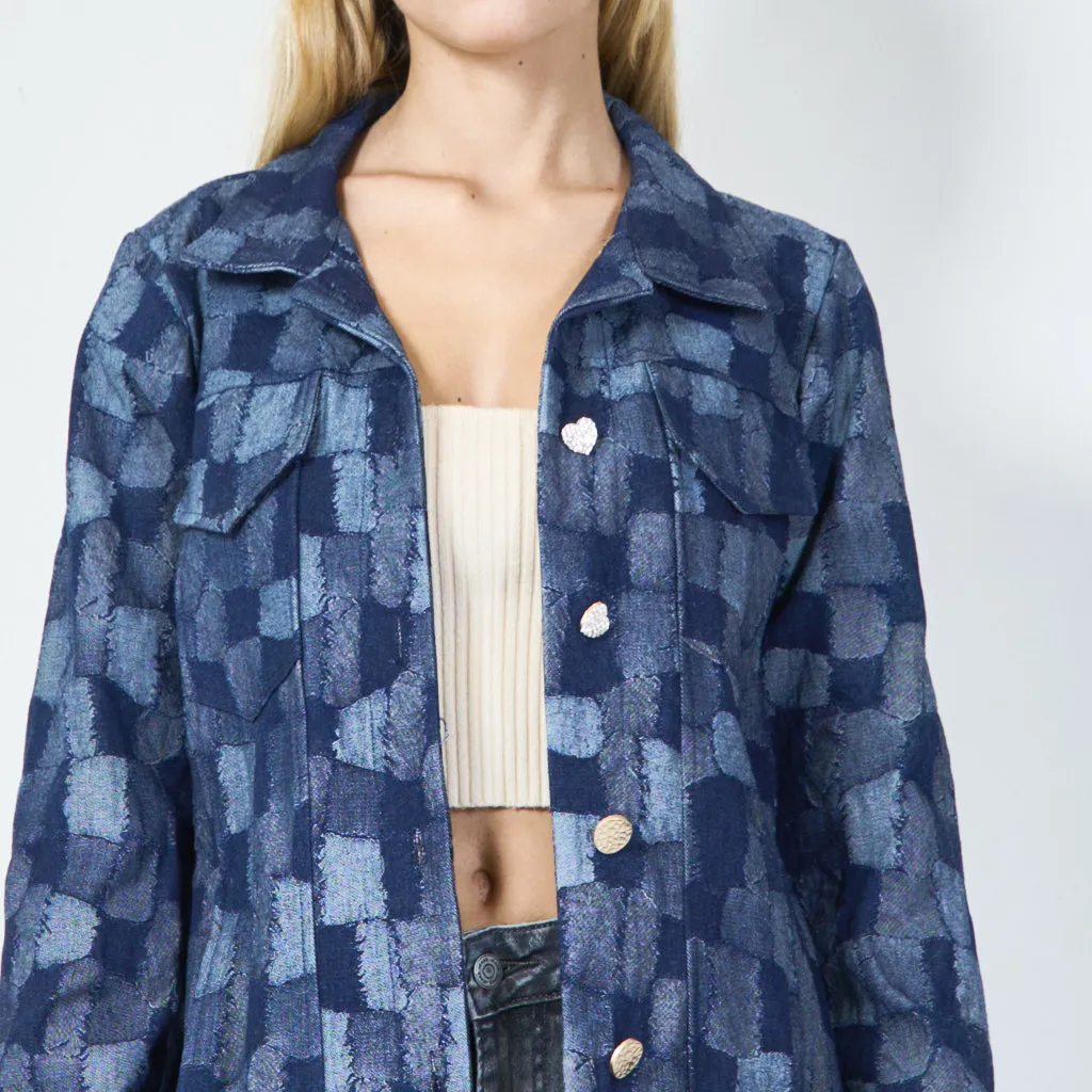 Checkered pattern long jacket wholesale