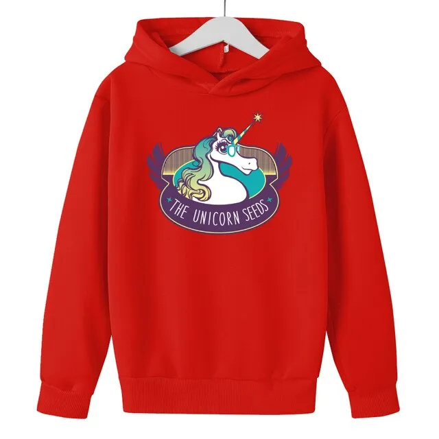 Children&#39;s Pink Unicorn Hoodie,boy&#39;s and Girl&#39;s Pure Catton Clothing, for Men and Women,size 4T-14T