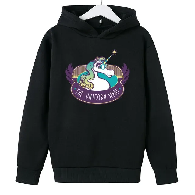 Children&#39;s Pink Unicorn Hoodie,boy&#39;s and Girl&#39;s Pure Catton Clothing, for Men and Women,size 4T-14T