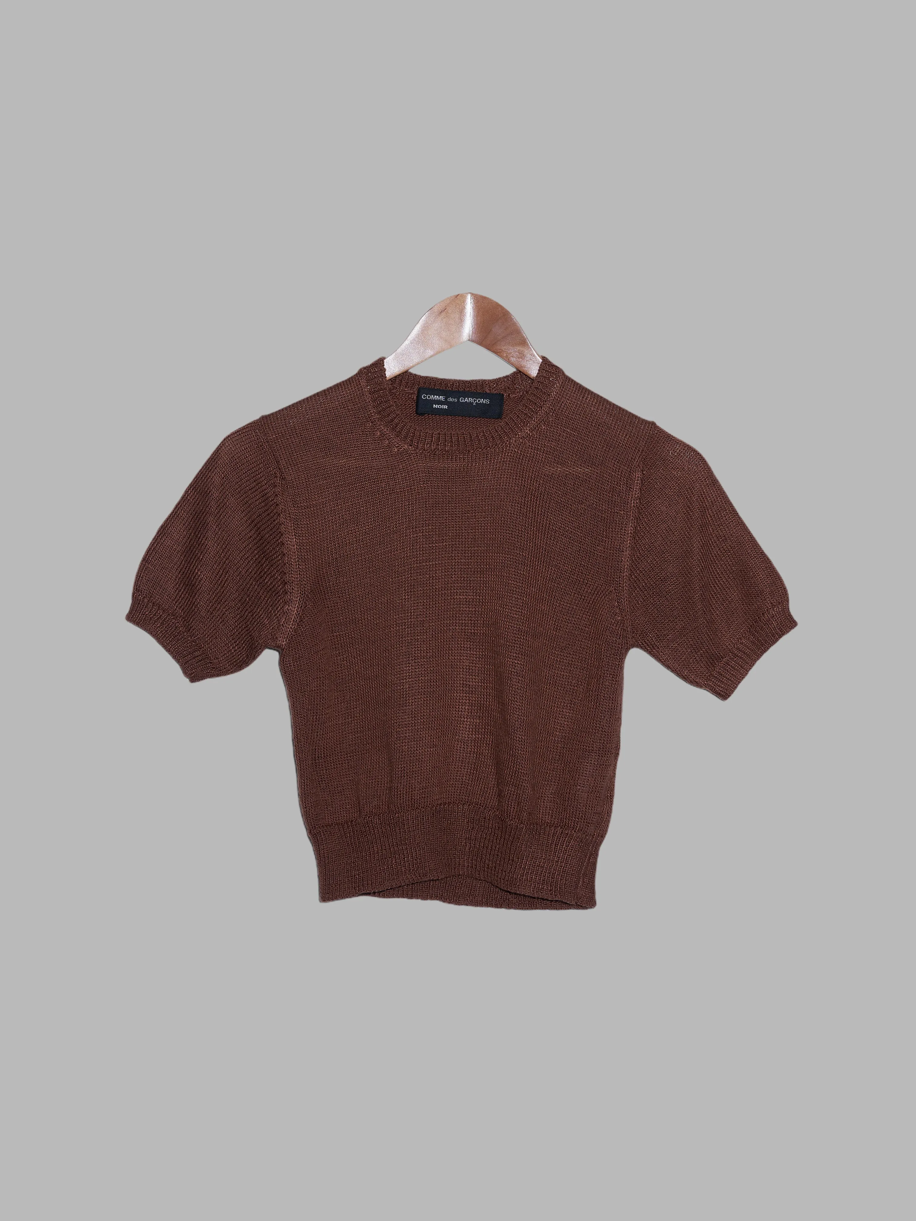 Comme des Garcons Noir 1995 brown acrylic short sleeve sweater