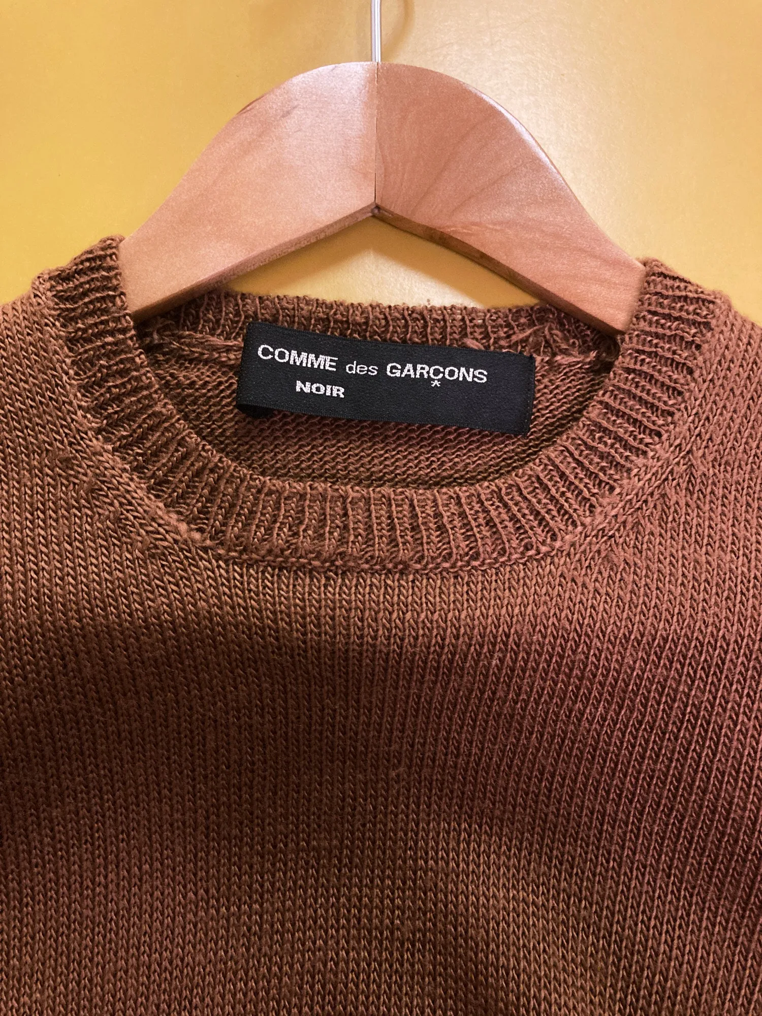 Comme des Garcons Noir 1995 brown acrylic short sleeve sweater