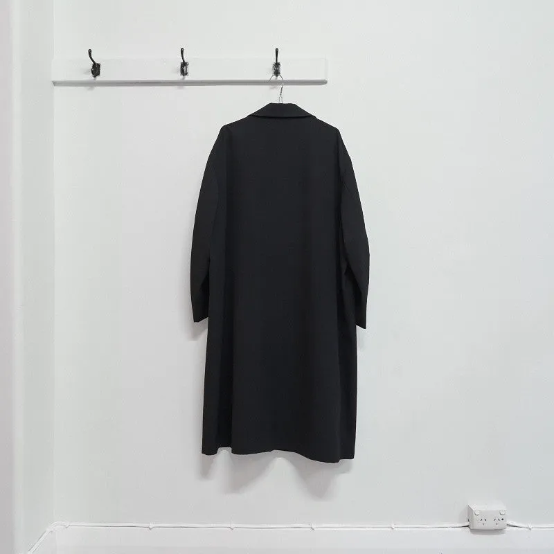 convertible collar gabardine coat