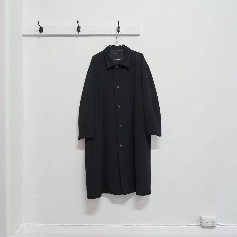 convertible collar gabardine coat