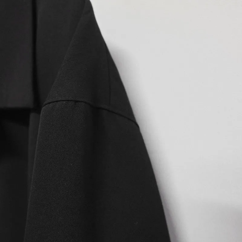 convertible collar gabardine coat