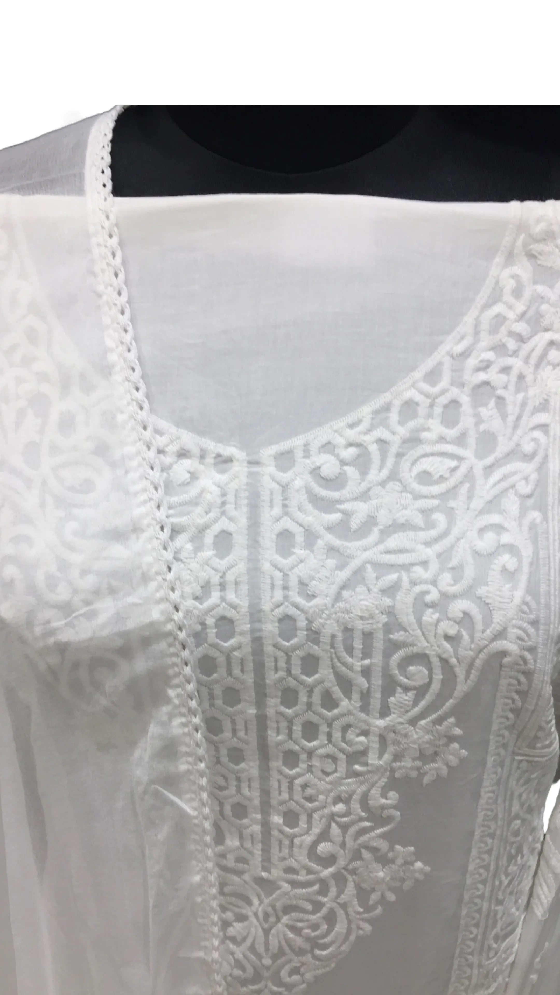 Cotton Chikankari Semi Stitched Suit with Chikan Embroidery