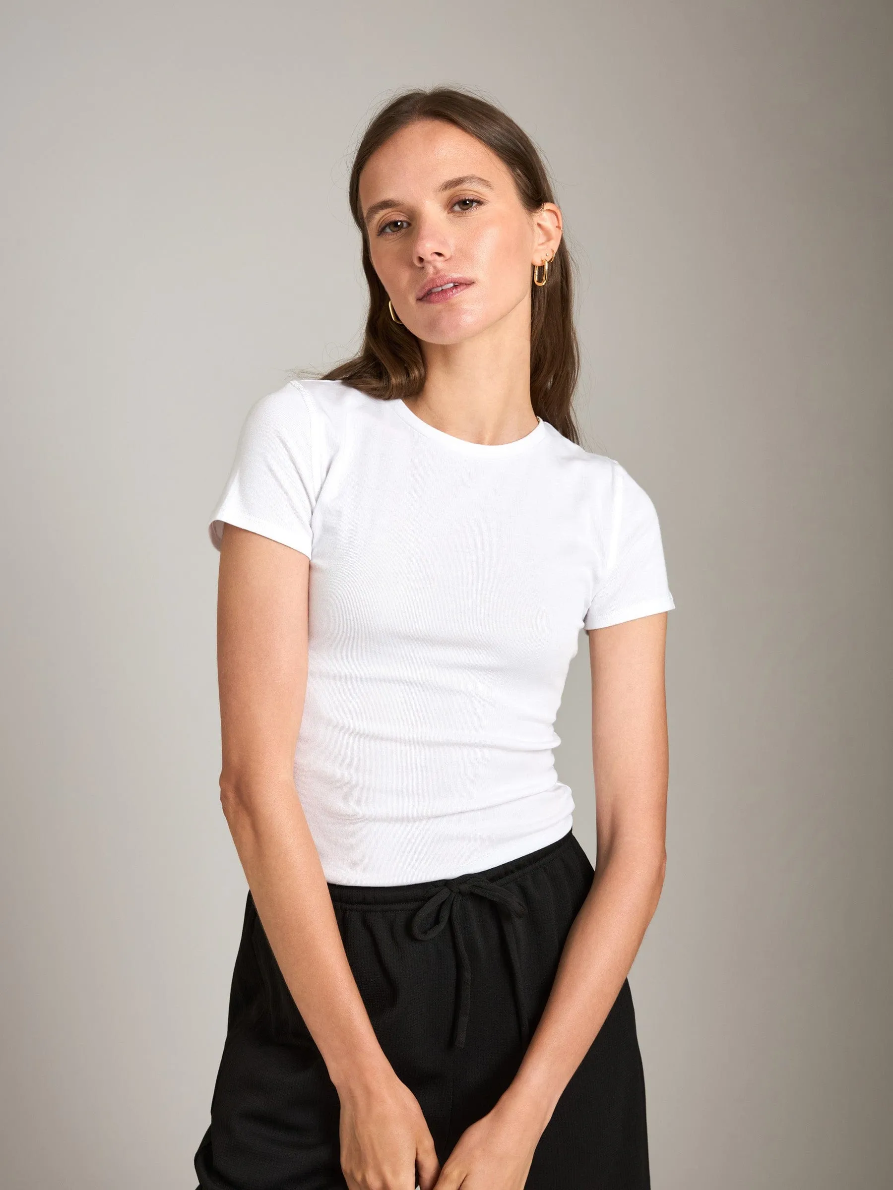 Cotton Stretch Toni Crewneck T Shirt