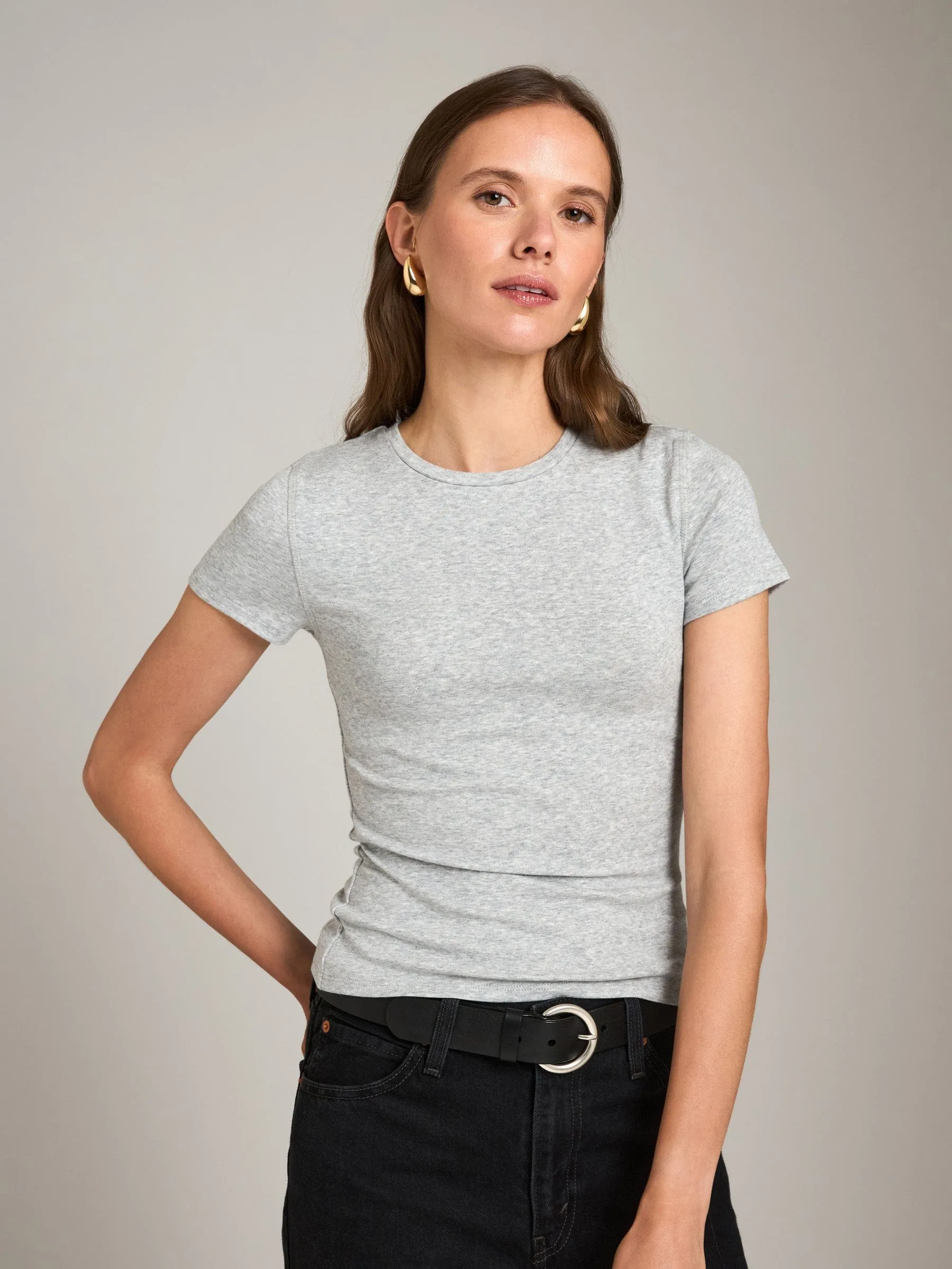 Cotton Stretch Toni Crewneck T Shirt