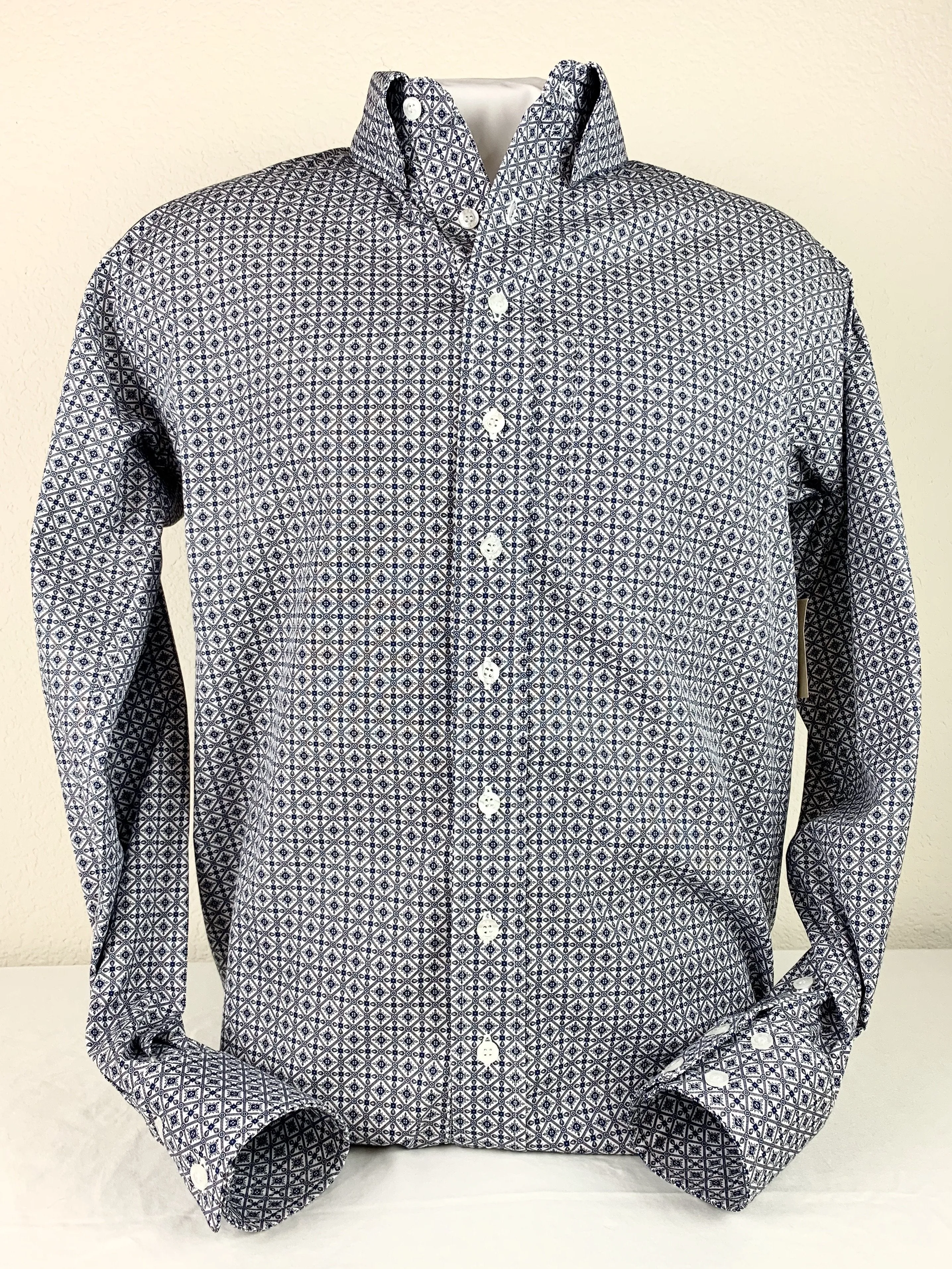 CR Men's Western Pro Navy, Gray and White Crossroads