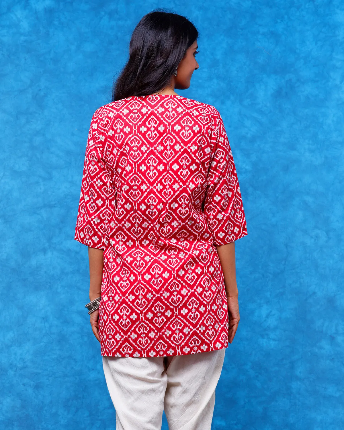 Crimson Cotton Long Shirt