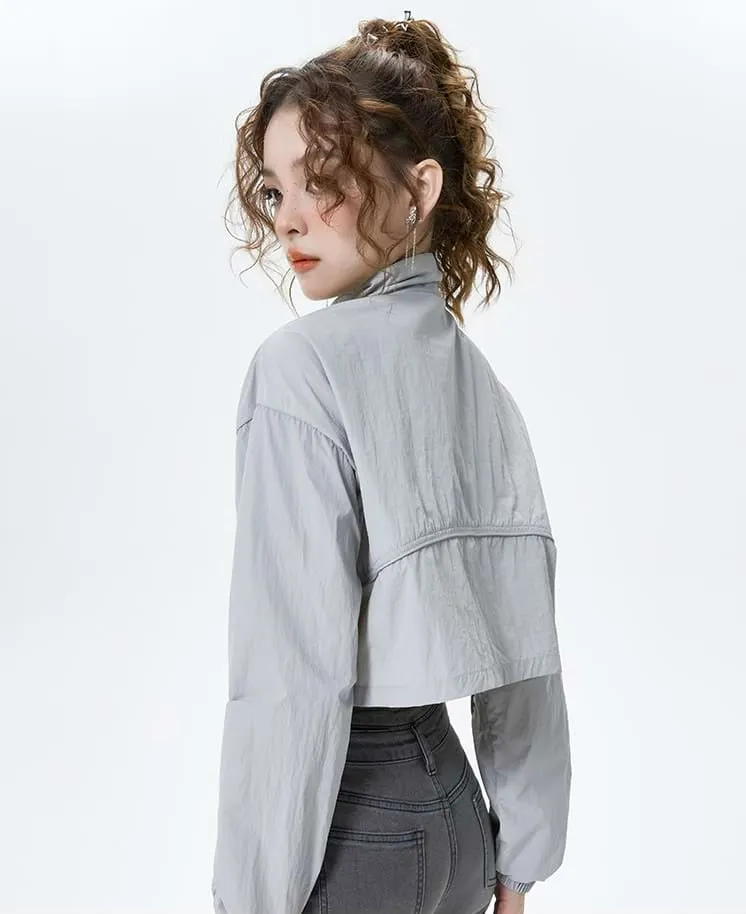 Cropped Zip Up Windbreaker