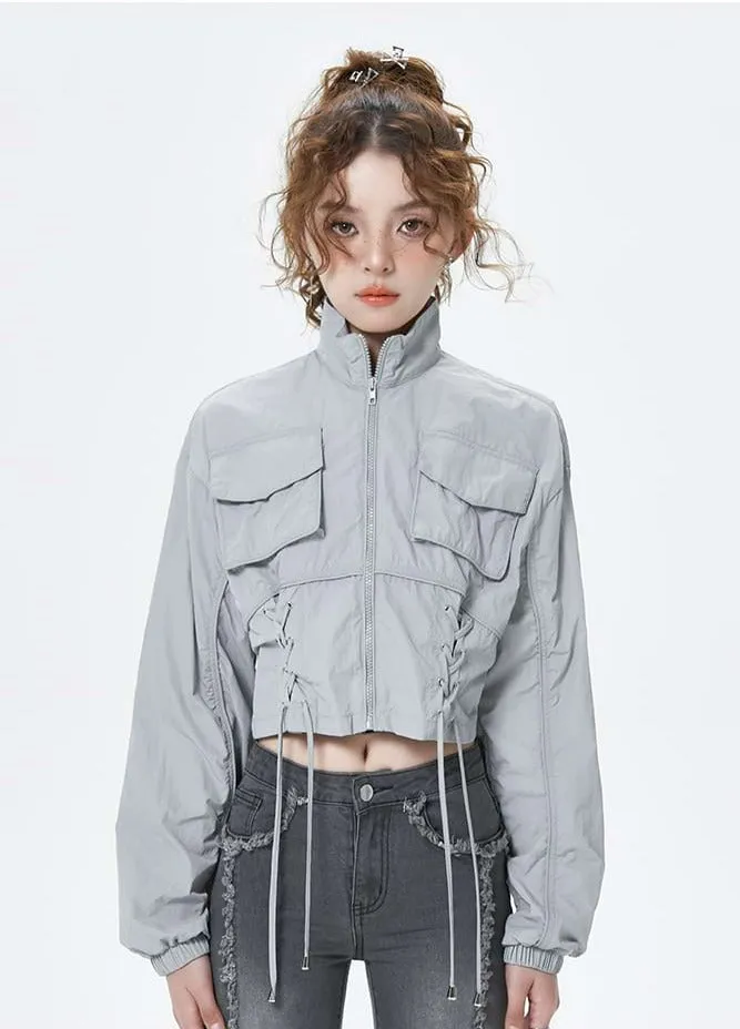 Cropped Zip Up Windbreaker