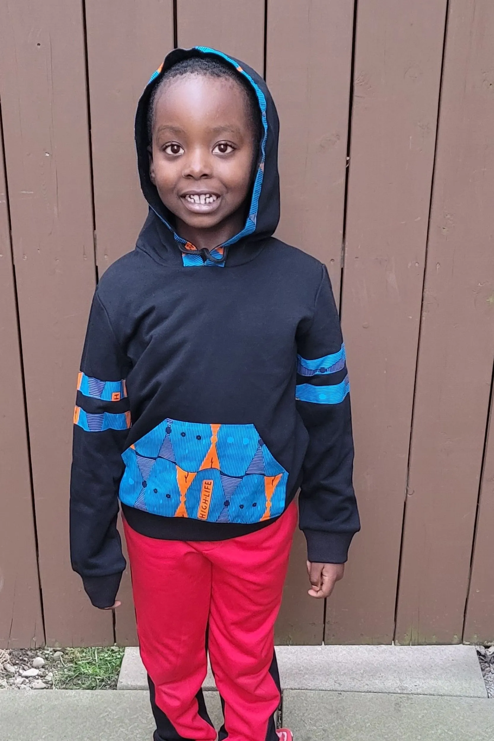 DENAYI AFRICAN PRINT UNISEX KIDS’ HOODIE SWEATSHIRT