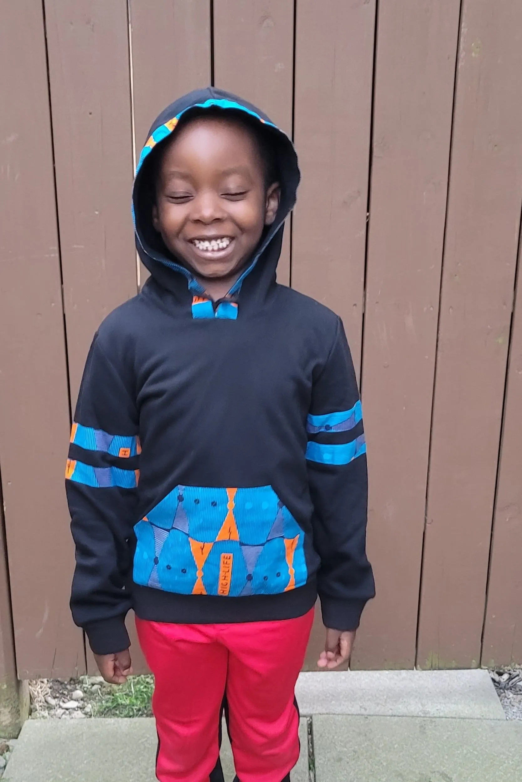 DENAYI AFRICAN PRINT UNISEX KIDS’ HOODIE SWEATSHIRT