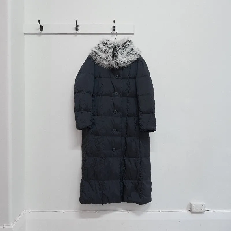 detachable fur collar down coat