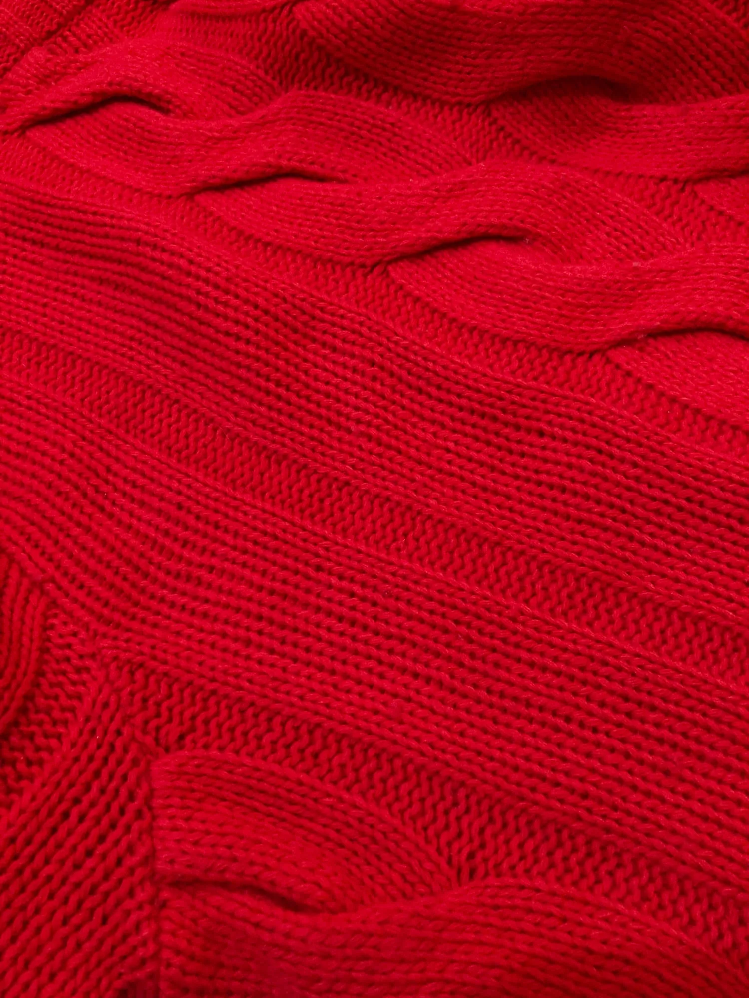 Dirk Bikkembergs 1990s 2000s red wool cable knit turtleneck jumper S