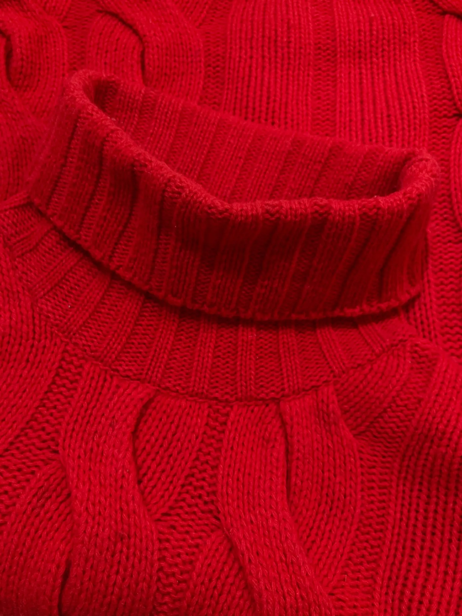 Dirk Bikkembergs 1990s 2000s red wool cable knit turtleneck jumper S