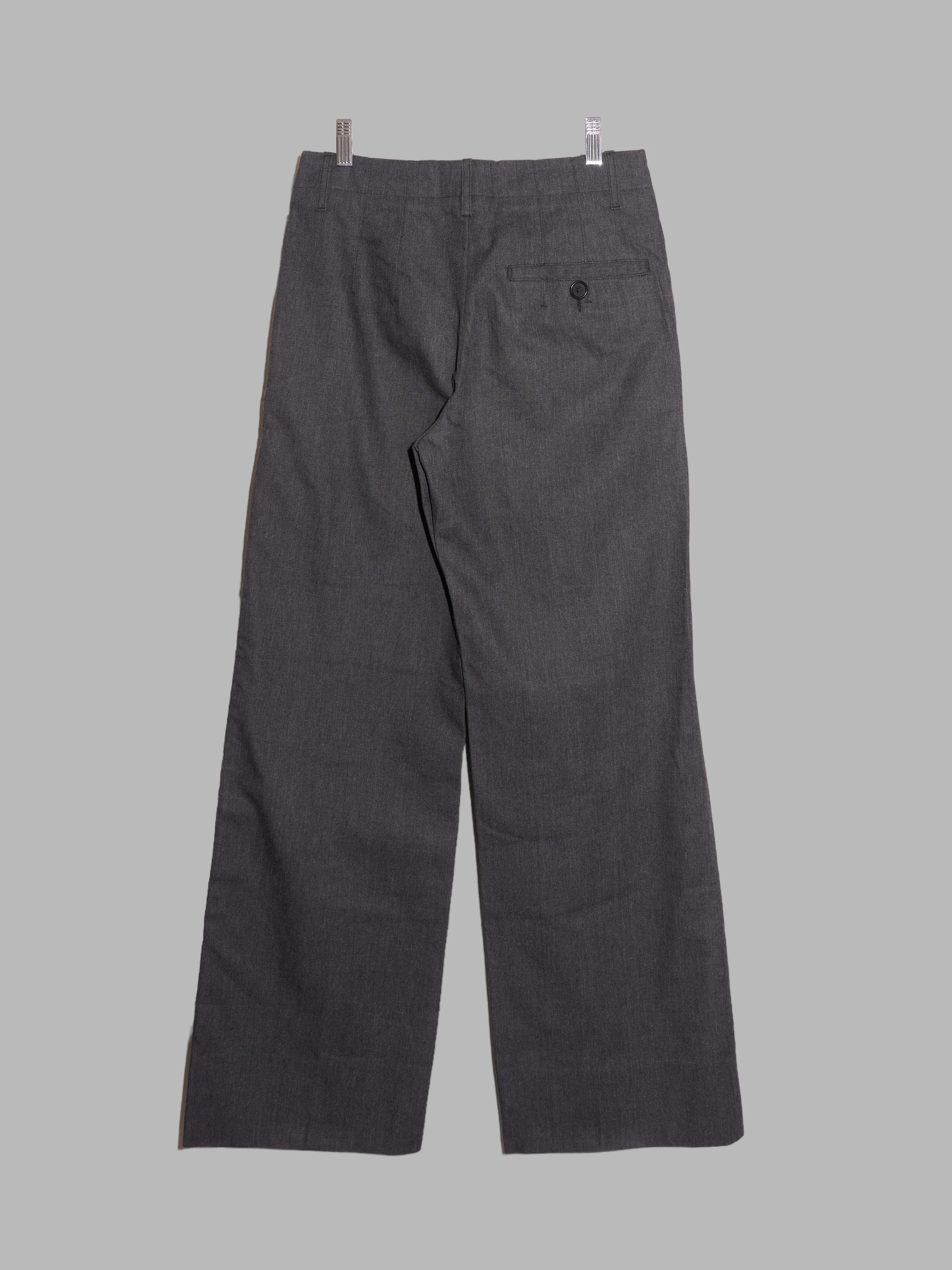 Dirk Bikkembergs dark grey cotton-poly wideish straight leg trousers