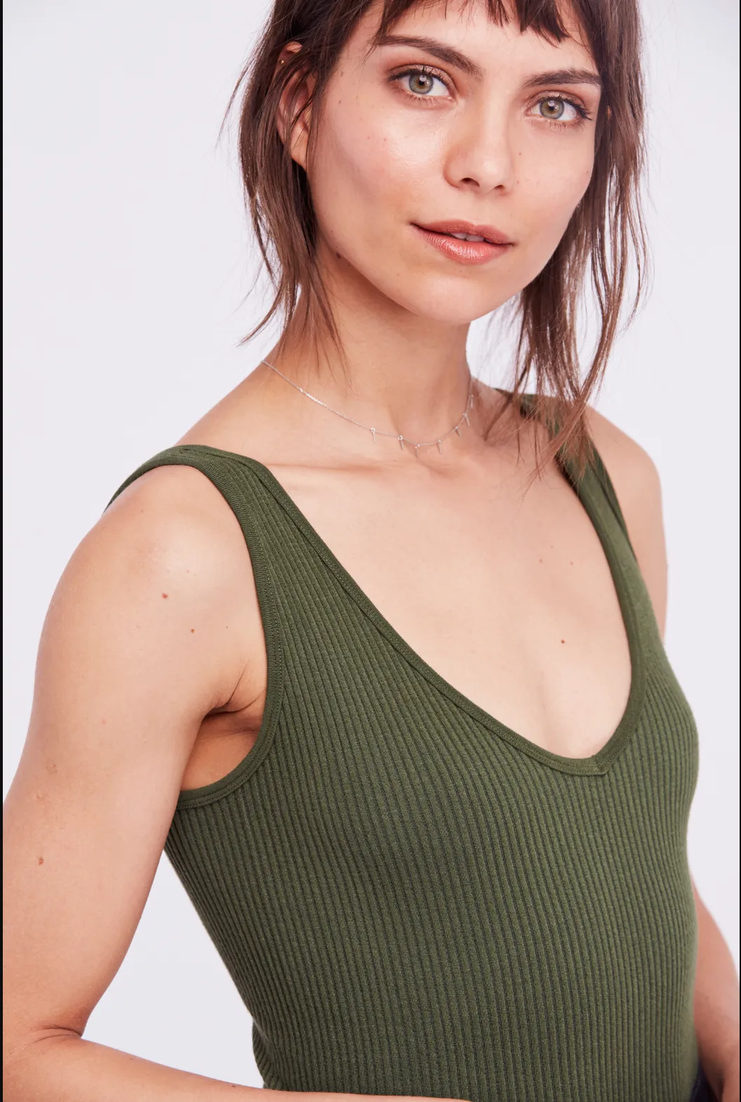 Free People Solid color Ribbed Cropped Brami Tank Top