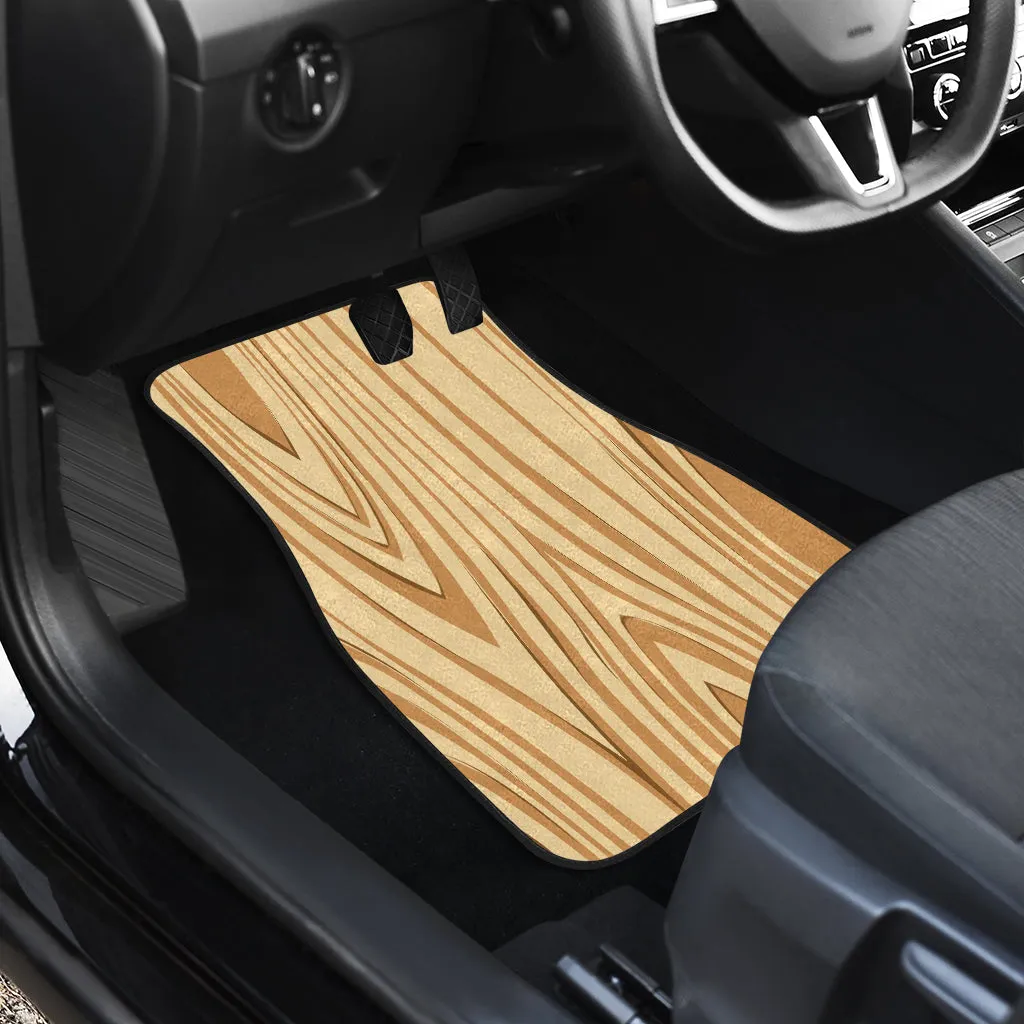 Front and Back Car Mats - Wood Grain