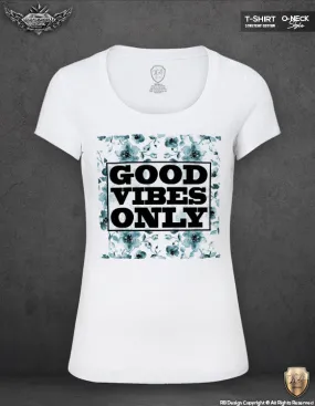 Good Vibes Only Womens T-shirt Tank Top Ocean Blue Print WD154