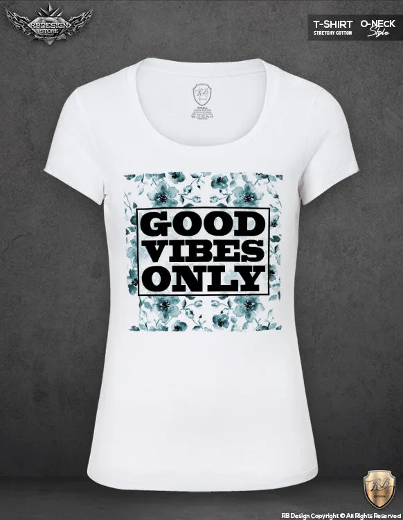 Good Vibes Only Womens T-shirt Tank Top Ocean Blue Print WD154