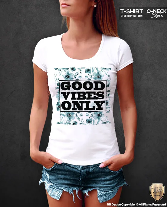 Good Vibes Only Womens T-shirt Tank Top Ocean Blue Print WD154