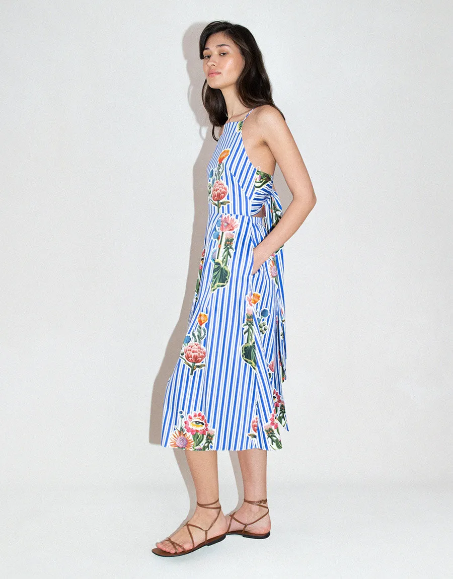 Goreti Cotton Midi Dress - California Garden