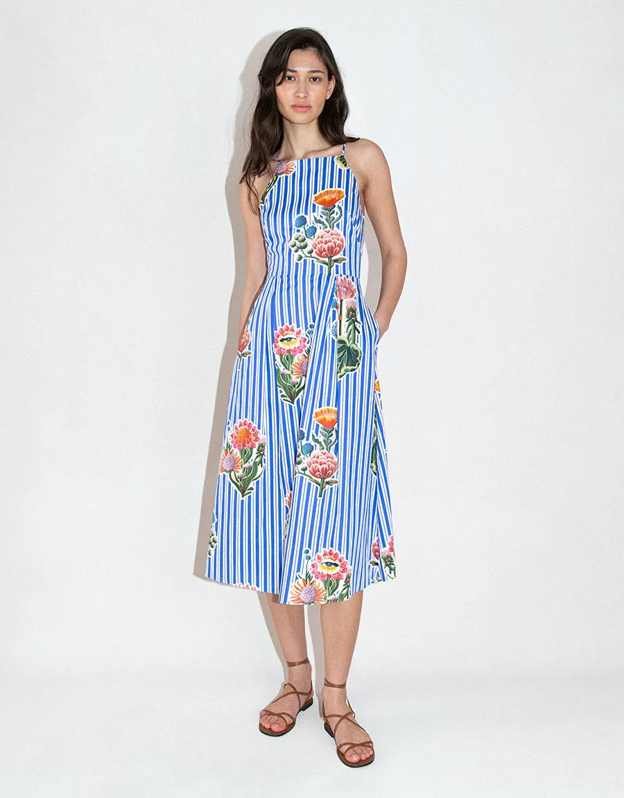 Goreti Cotton Midi Dress - California Garden