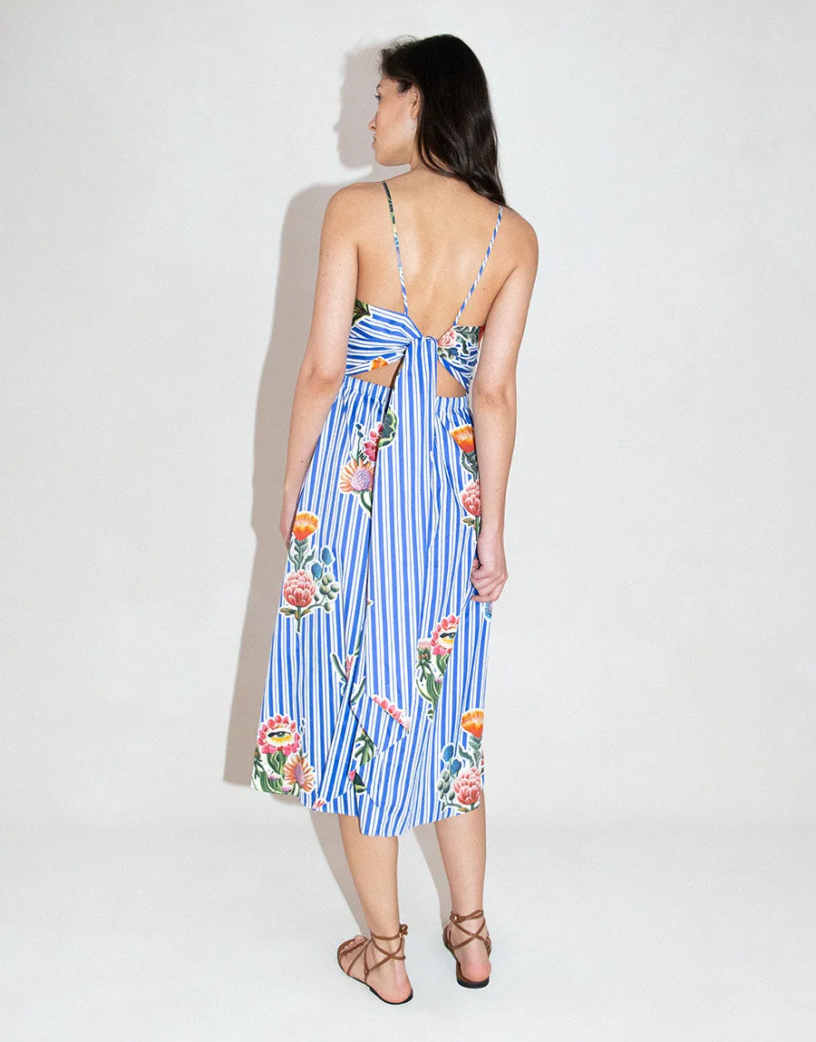 Goreti Cotton Midi Dress - California Garden