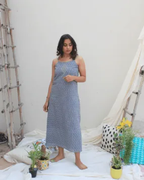 Grey Blue Cotton Slip Dress