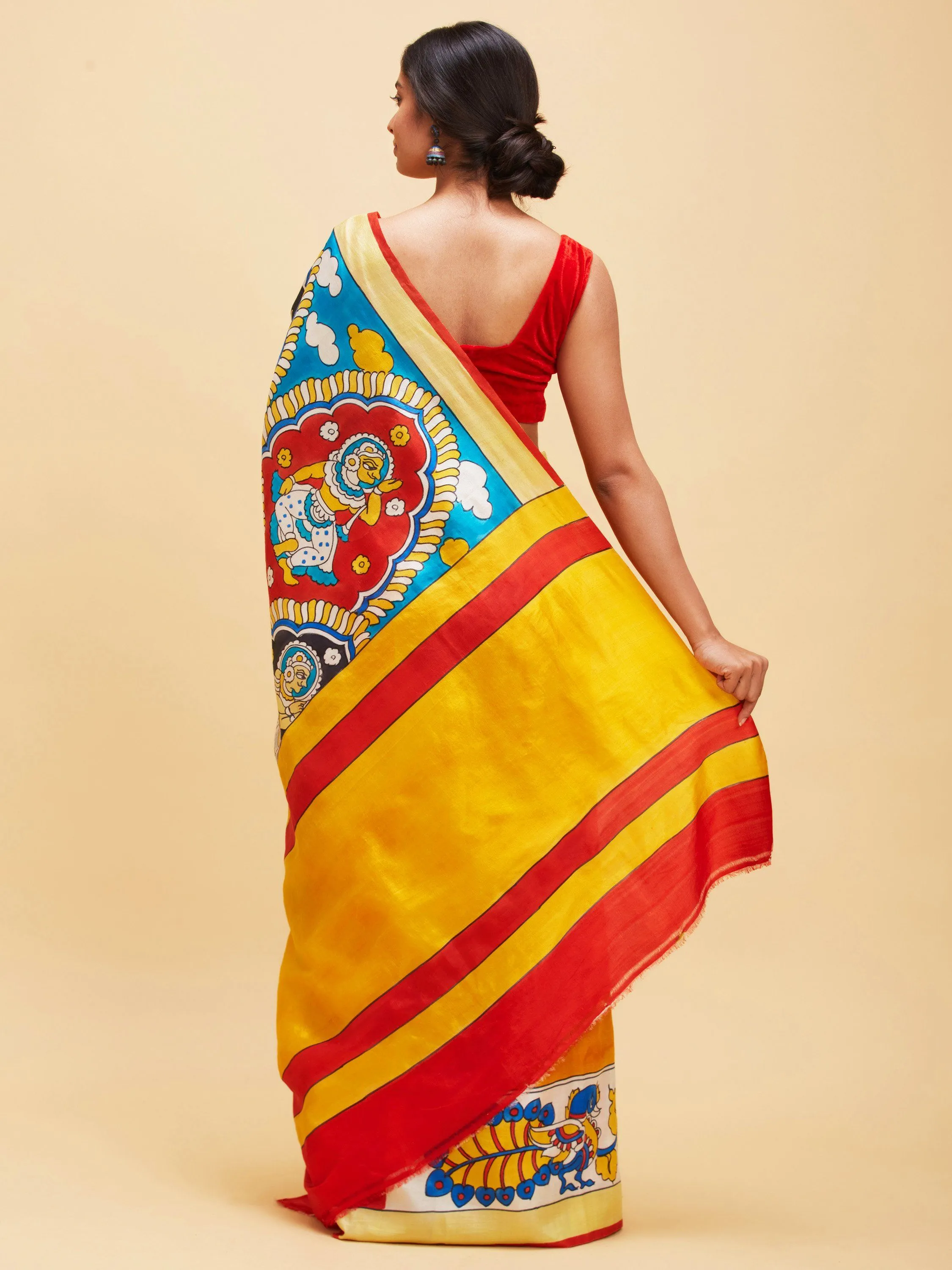 Hand Painted Bishnupuri Silk Saree