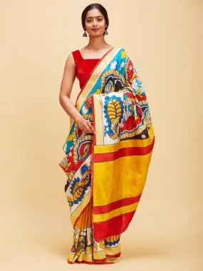 Hand Painted Bishnupuri Silk Saree