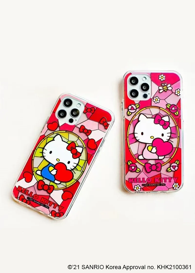 Hello Kitty in Stained Glass iPhone jelly hard case - SANRIO Korea