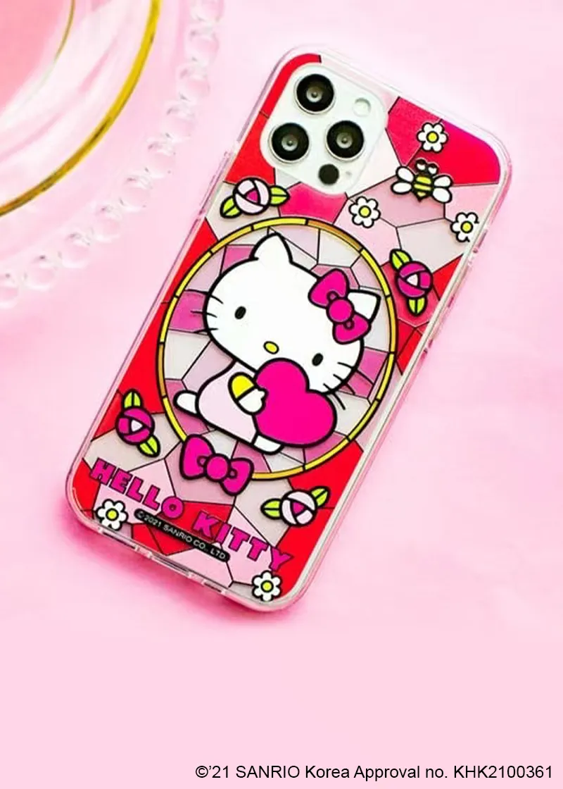 Hello Kitty in Stained Glass iPhone jelly hard case - SANRIO Korea