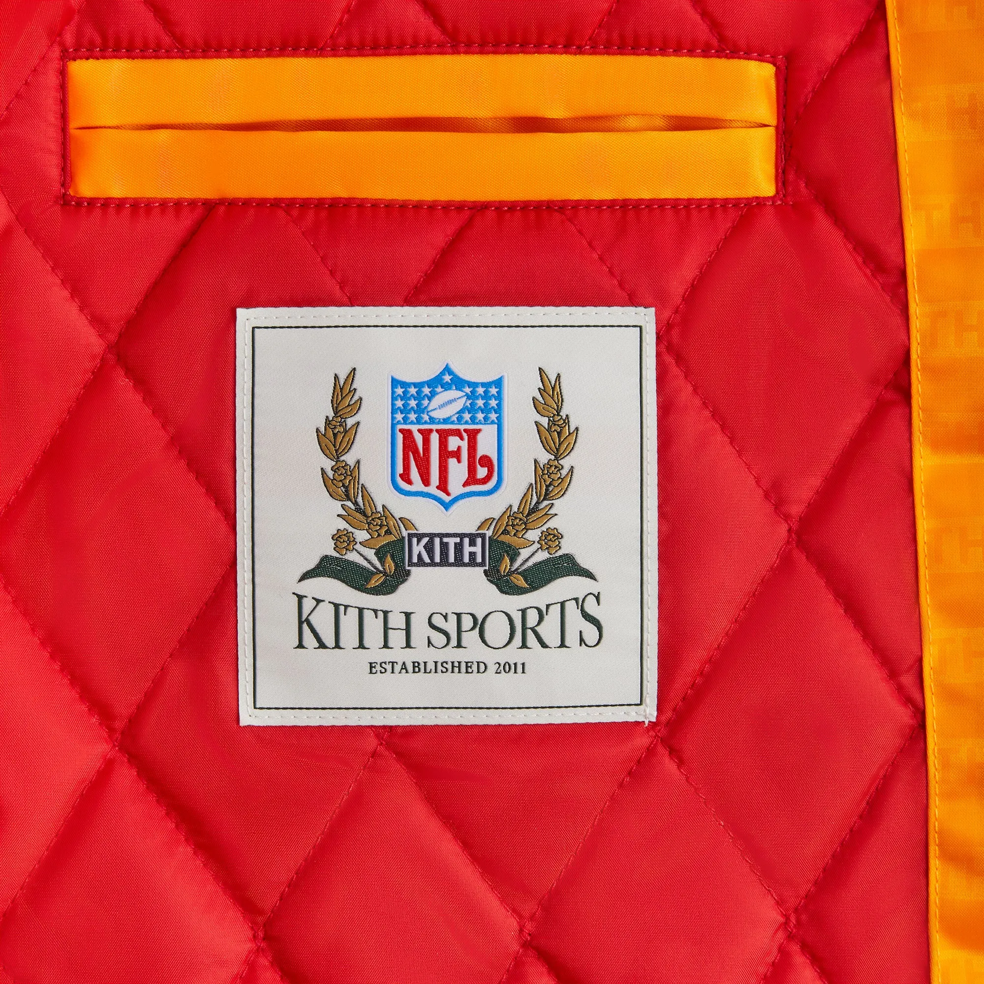 Kith for the NFL: Buccaneers Satin Bomber Jacket - Cone