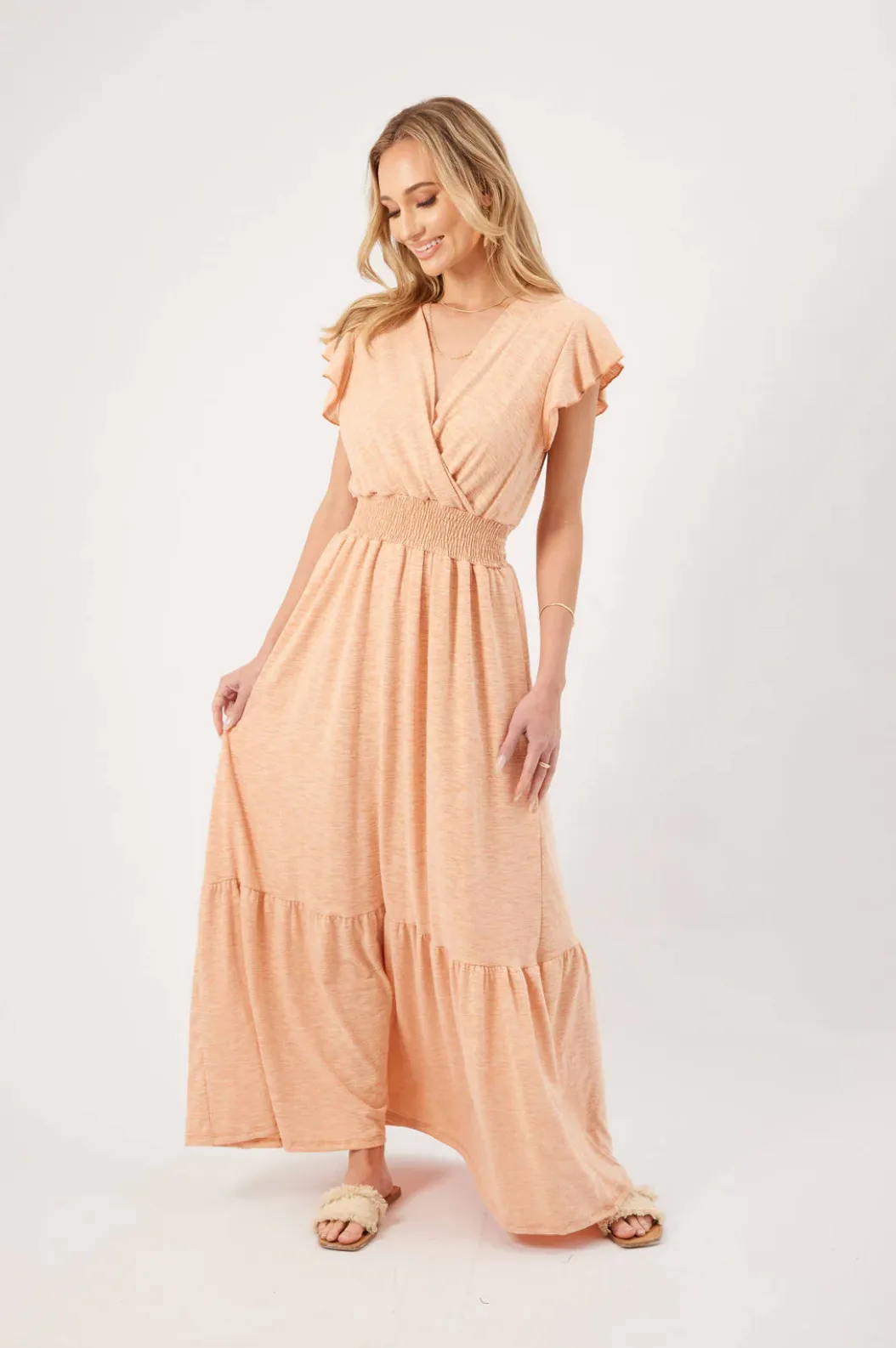 Kylie Paige Mia dress, cotton slub maxi