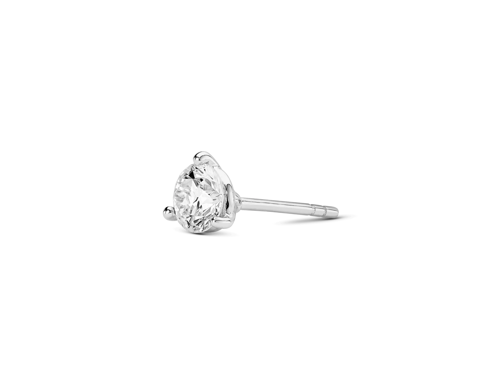 Lab-Grown Diamond ct. Round Brilliant Solitaire 14k Gold Stud | White