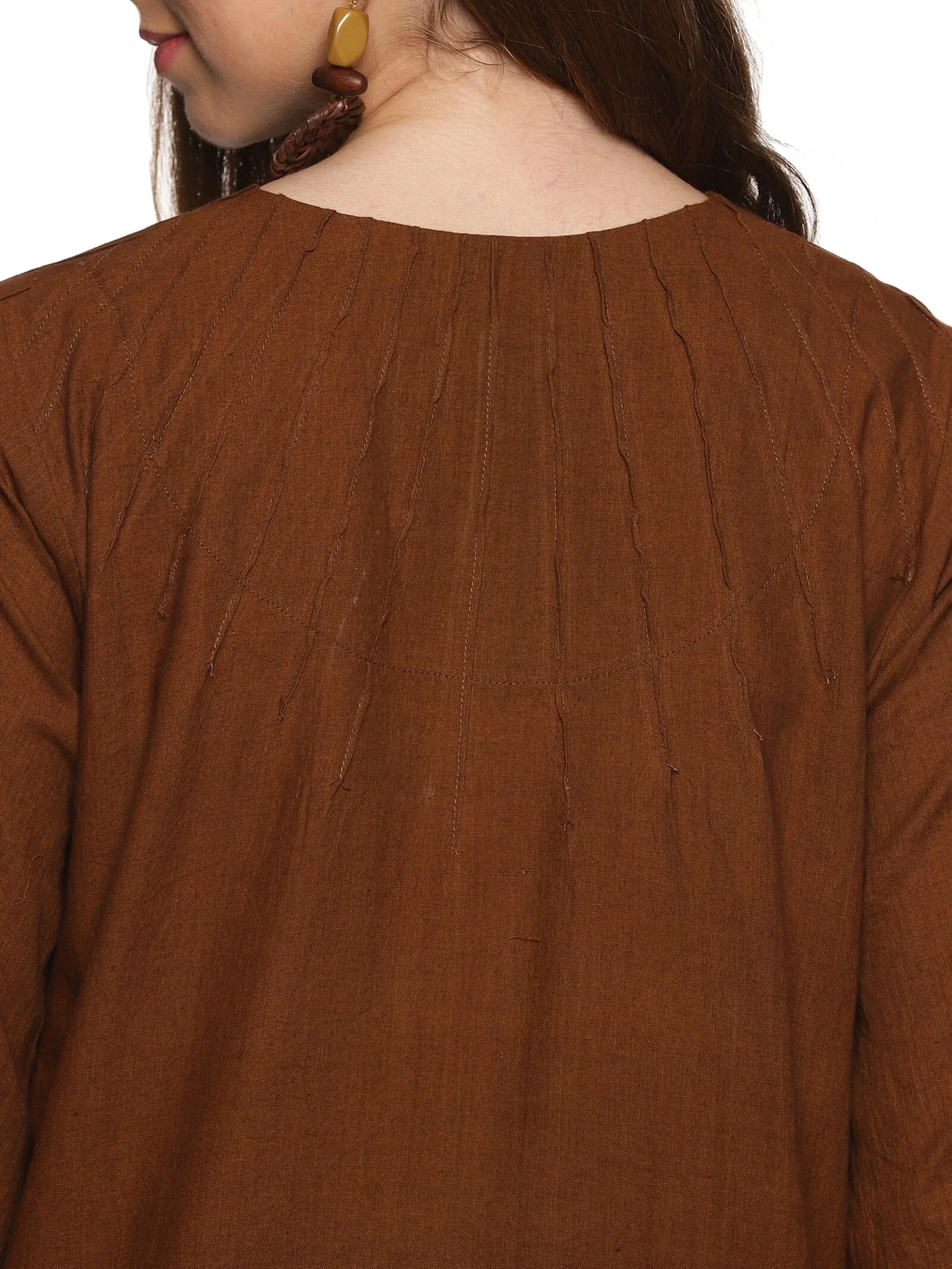 'Leah' Coffee brown handloom co-ord